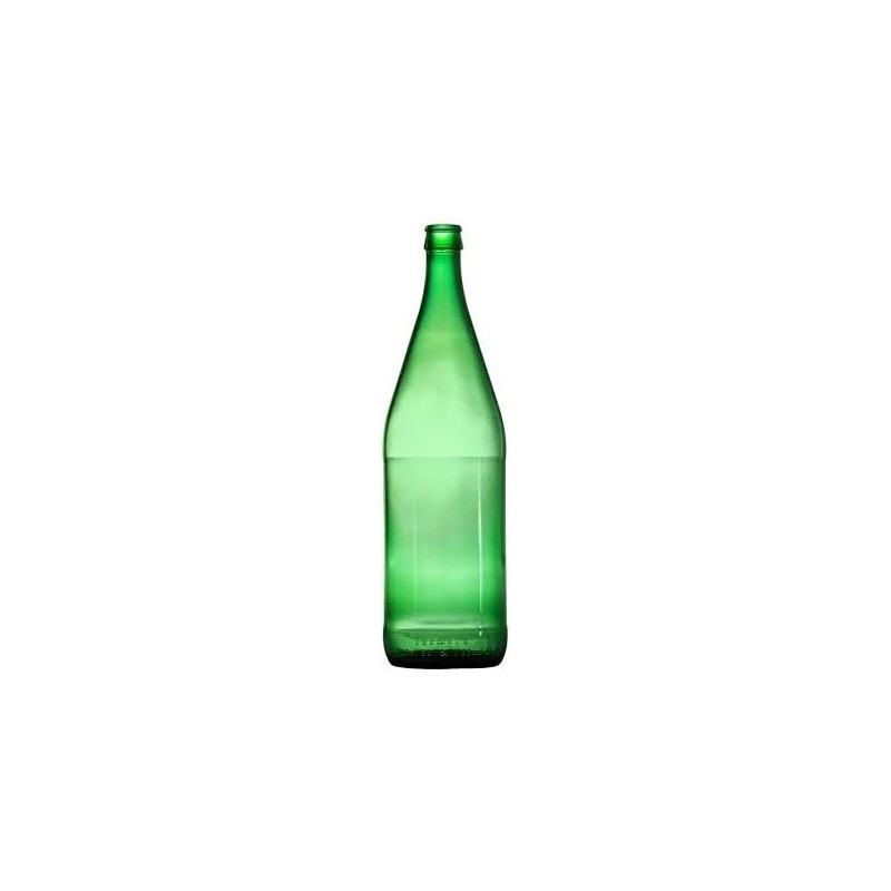 ferramentabonifazio  Bottiglia in Vetro Verde da 1 Litro con Tappo Corona  per Acqua Minerale e Vini Fermi