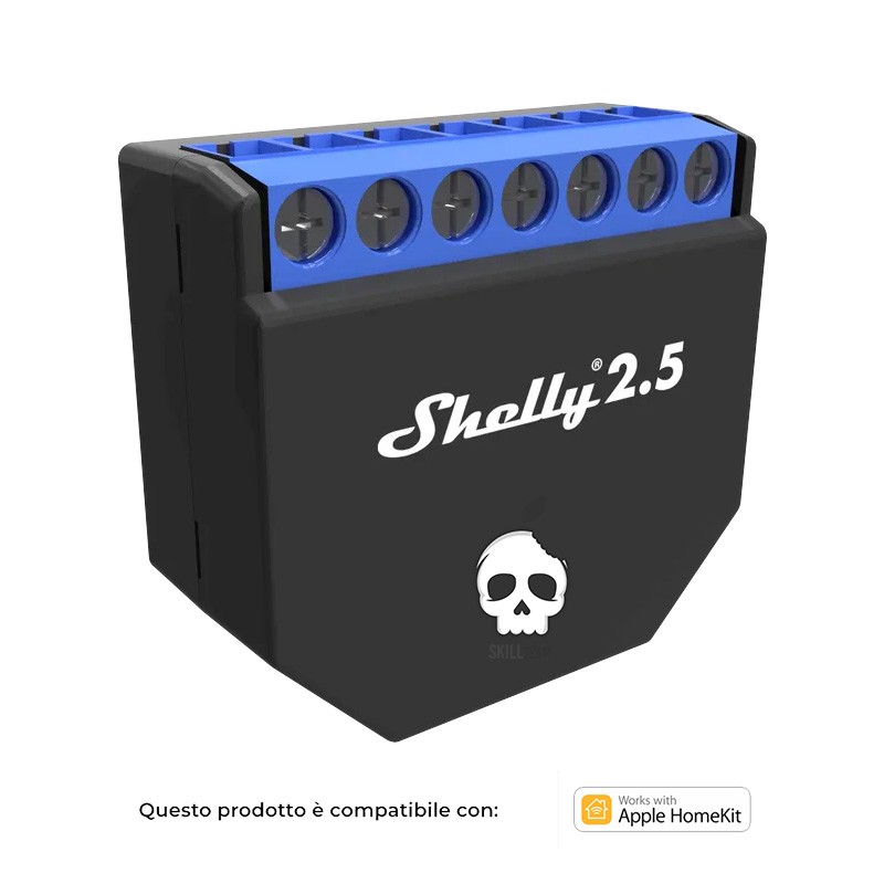 SHELLY 2.5 Interruttore Relè a 2 canali WiFi Compatibile Apple HomeKit